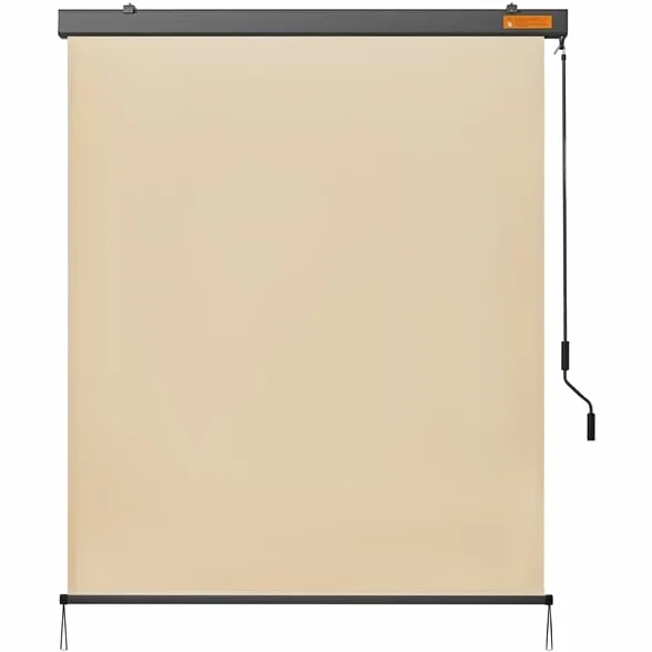 Yaheetech Tenda da Sole Verticale a Rullo Avvolgibile con Manovella Protezione Solare Impermeabile 160 x 250 cm Beige