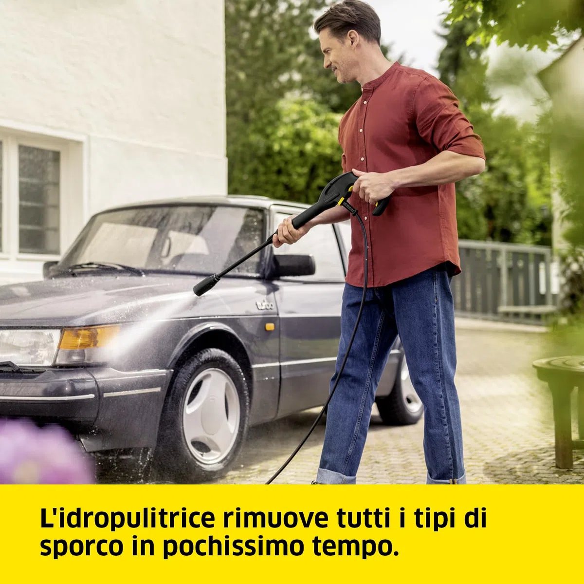 Kärcher Idropulitrice K 4 Classic, 130 bar, 420 l/h, 30 m²/h, Avvolgitubo, Pistola, Lancia, Ugello Rotante