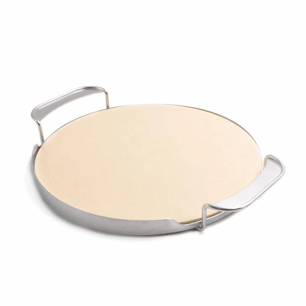 Pietra per Pizza Onlyfire φ33,52cm con Staffa Maniglia per Forno Pizza Grill Gas Griglia Carbone Kamado