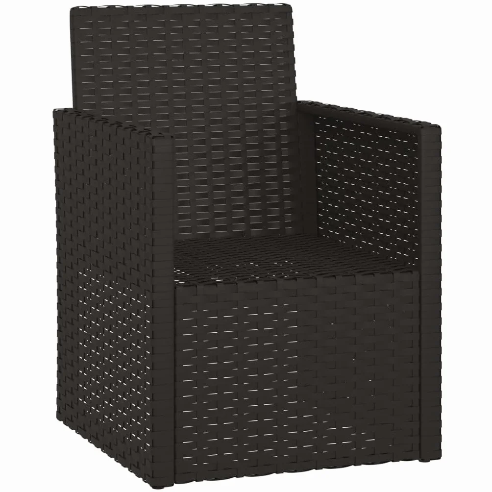 vidaXL Poltrona da Giardino con Cuscini Nera in Polyrattan