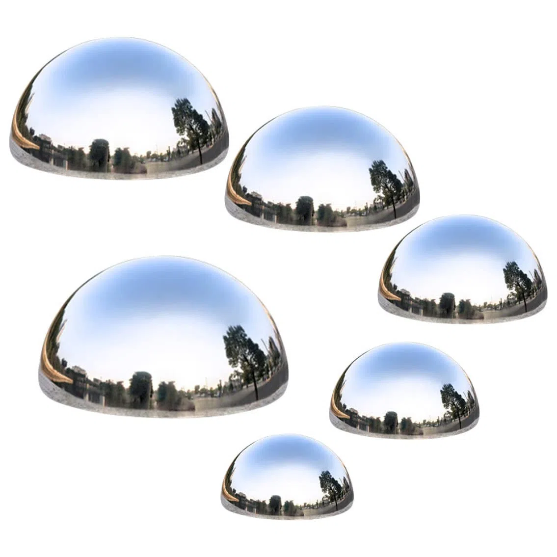6 sztuk mezza sfera cava decorativa w ogrodzie z stali nierdzewnej lustrzana