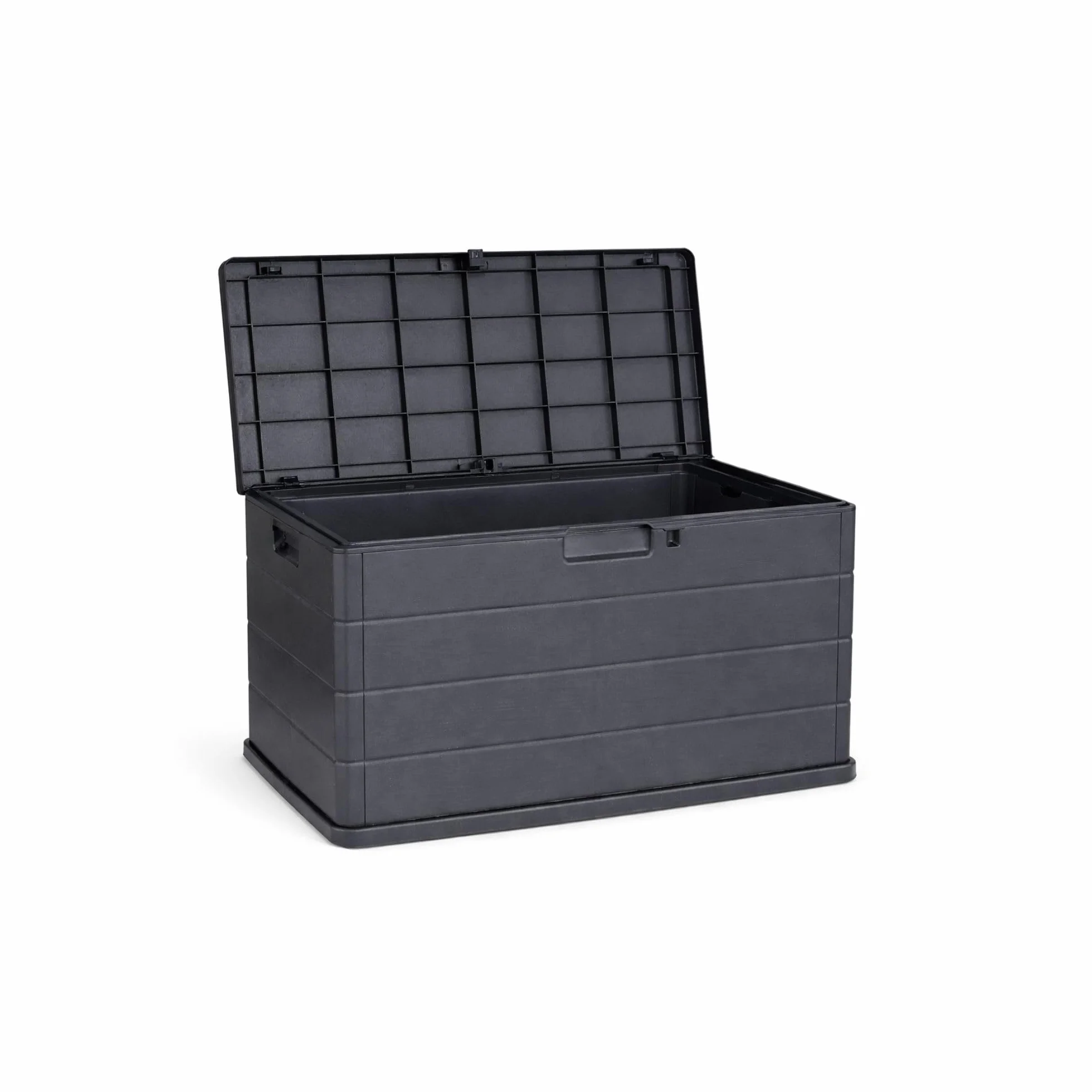 Maury's Baule Cassapanca 170 Litri Effetto Legno, Contenitore Stoccaggio in Resina Antracite 78x55x52 cm