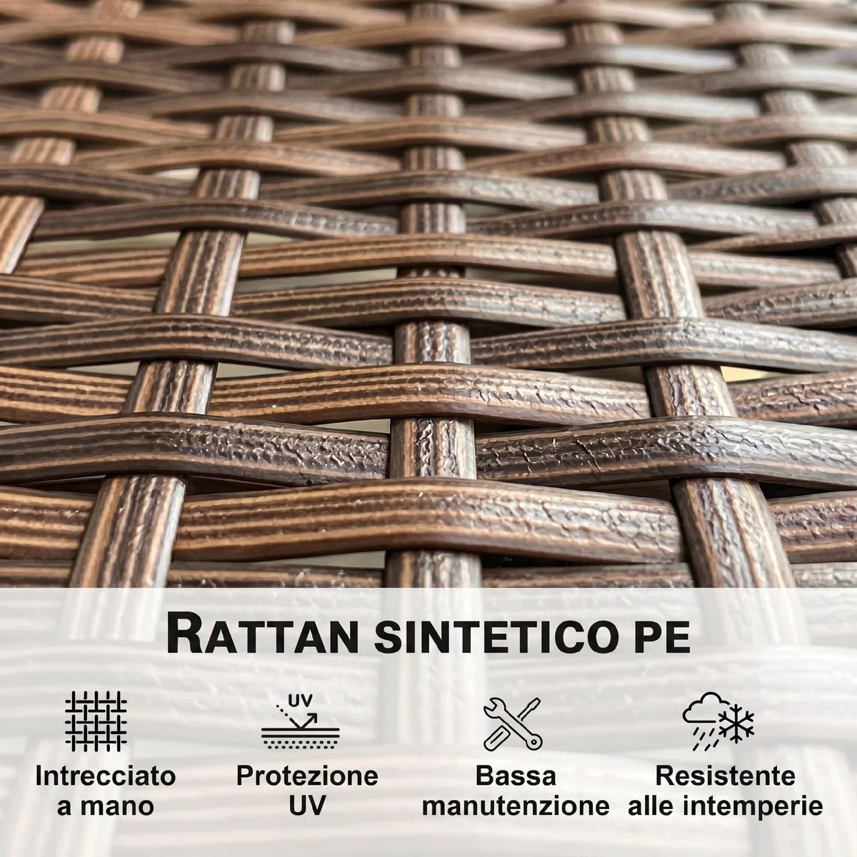 Outsunny Divano da Giardino in Rattan, 2 Posti, Divano da Esterno in PE Wicker con Cuscini e Tappetini Antiscivolo, Struttura in Acciaio per Balcone, Veranda, Giardino, Beige