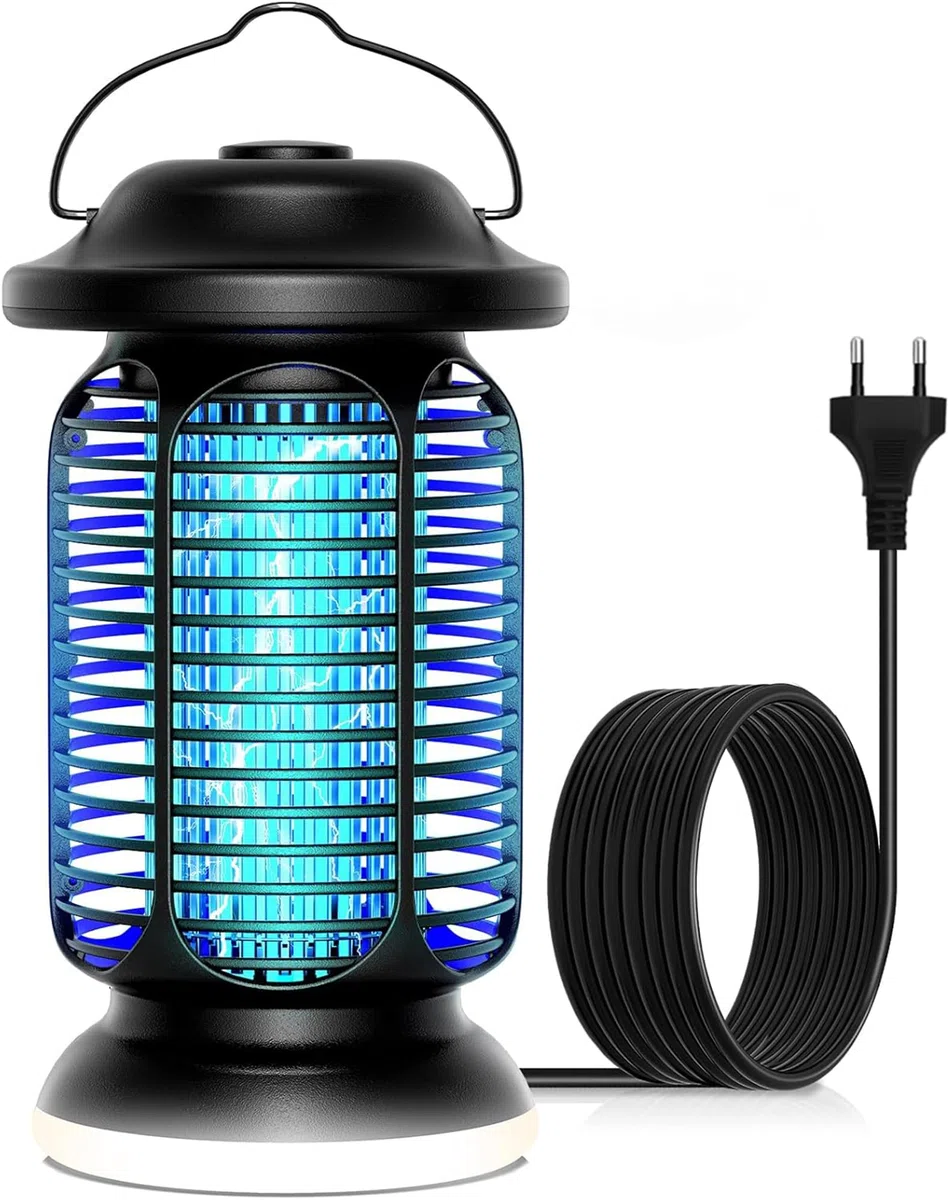 Lampada Antizanzare 20W, 4000V Trappola Elettrica per Zanzare IPX4 Resistente all'Acqua, Lampada Antizanzare Molto Efficace per Interni/Esterni, Griglia Raffinata e Illuminazione LED Integrata