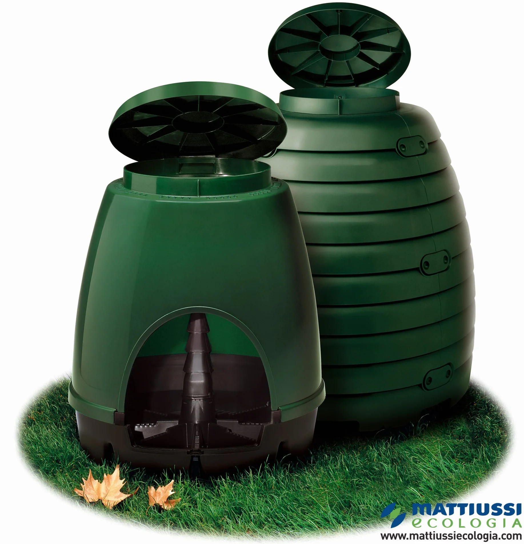 Composter 310 litri con aeratore manuale e contenitore per organico