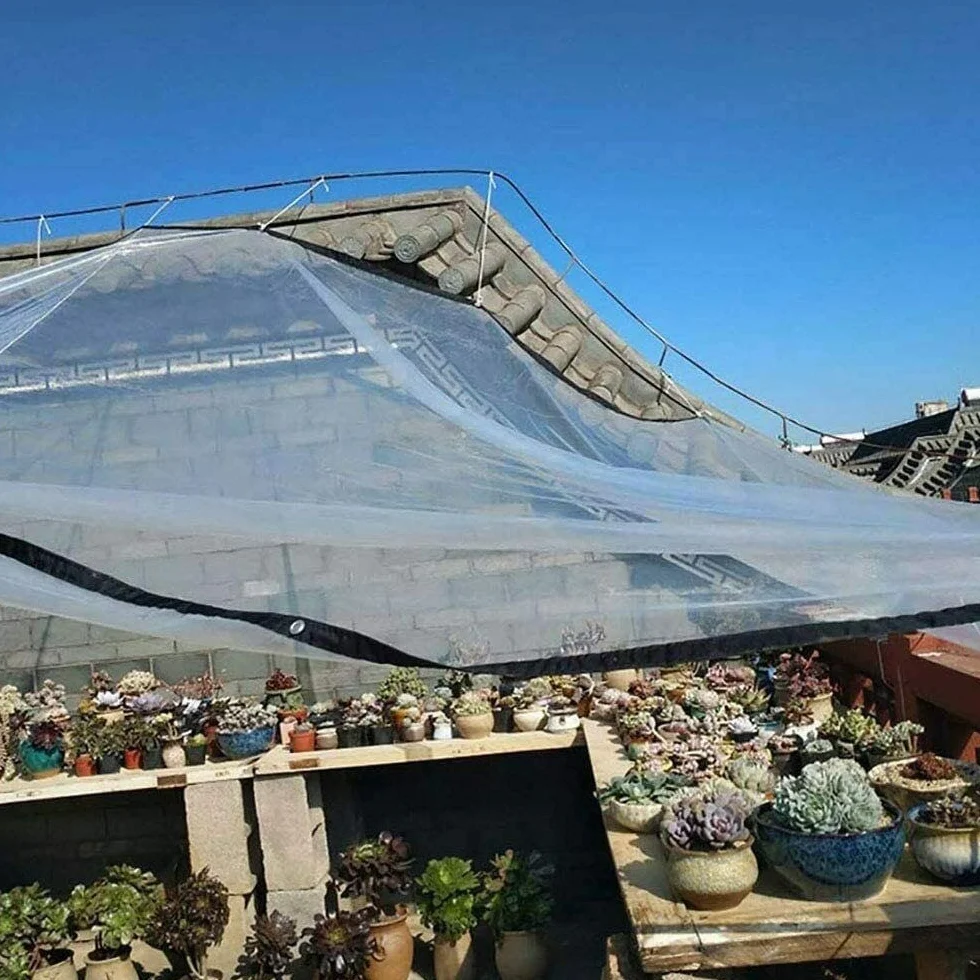 3x3m Telone Trasparente Impermeabile con Occhiellato,Telo Plastica Impermeabile Esterno Protettivo Multiuso per Serra Balcone Antipioggia Legno Pianta Giardino