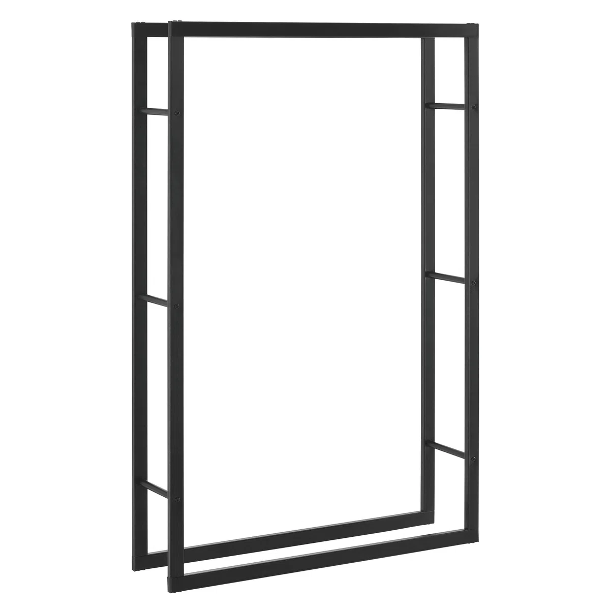 Portalegna in Acciaio 100x25x150 cm Nero Supporto Tronchi da Legnaia