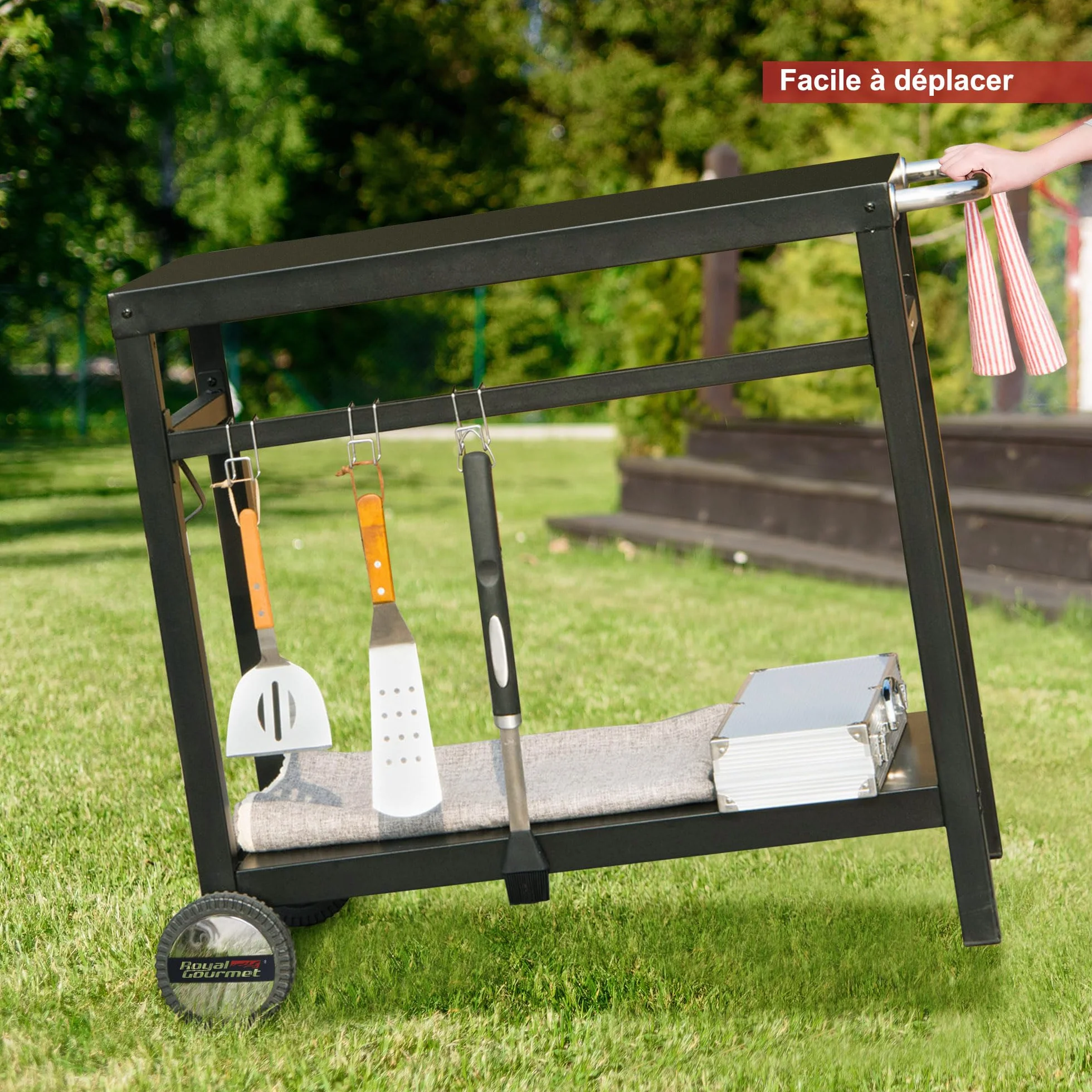 Royal Gourmet Carrello barbecue metallo 100,5 x 59 x 81 cm nero