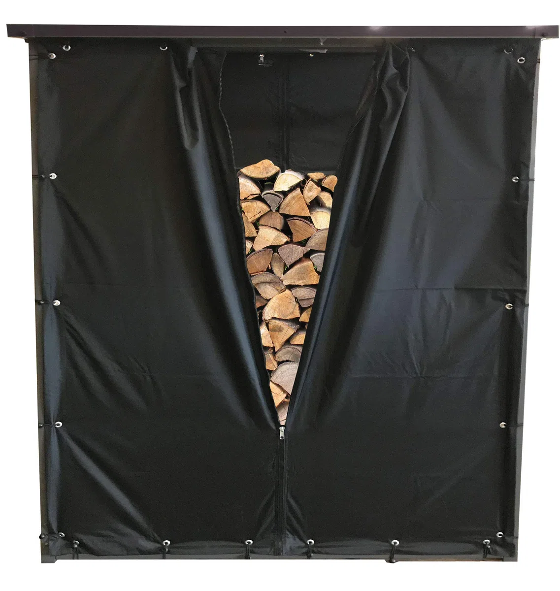 Tenda protezione intemperie PVC nero 145x70x145cm per riparo legna ardere