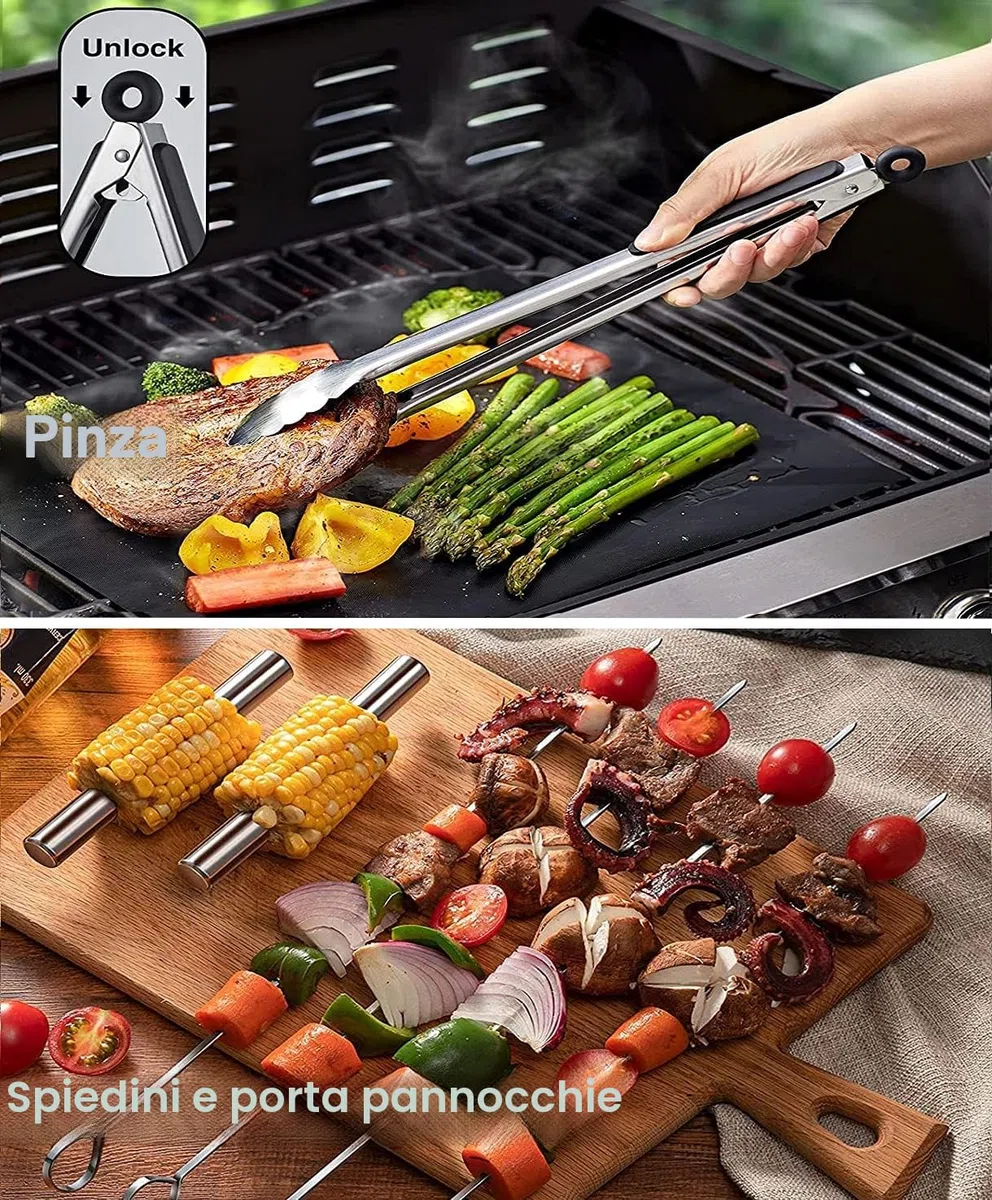 Set grigliata barbecue,BBQ utensili barbecue kit professionale,21pcs barbecue accessori in acciaio inossidabile,veleno per gli uomini.set di attrezzi bbq per barbecue da campeggio esterno