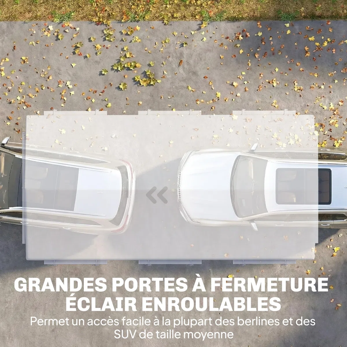 Outsunny Casetta per auto 3x6 m protezione UV30 garage mobile altezza regolabile tenda da garage acciaio zincato Ø 37 mm bianco