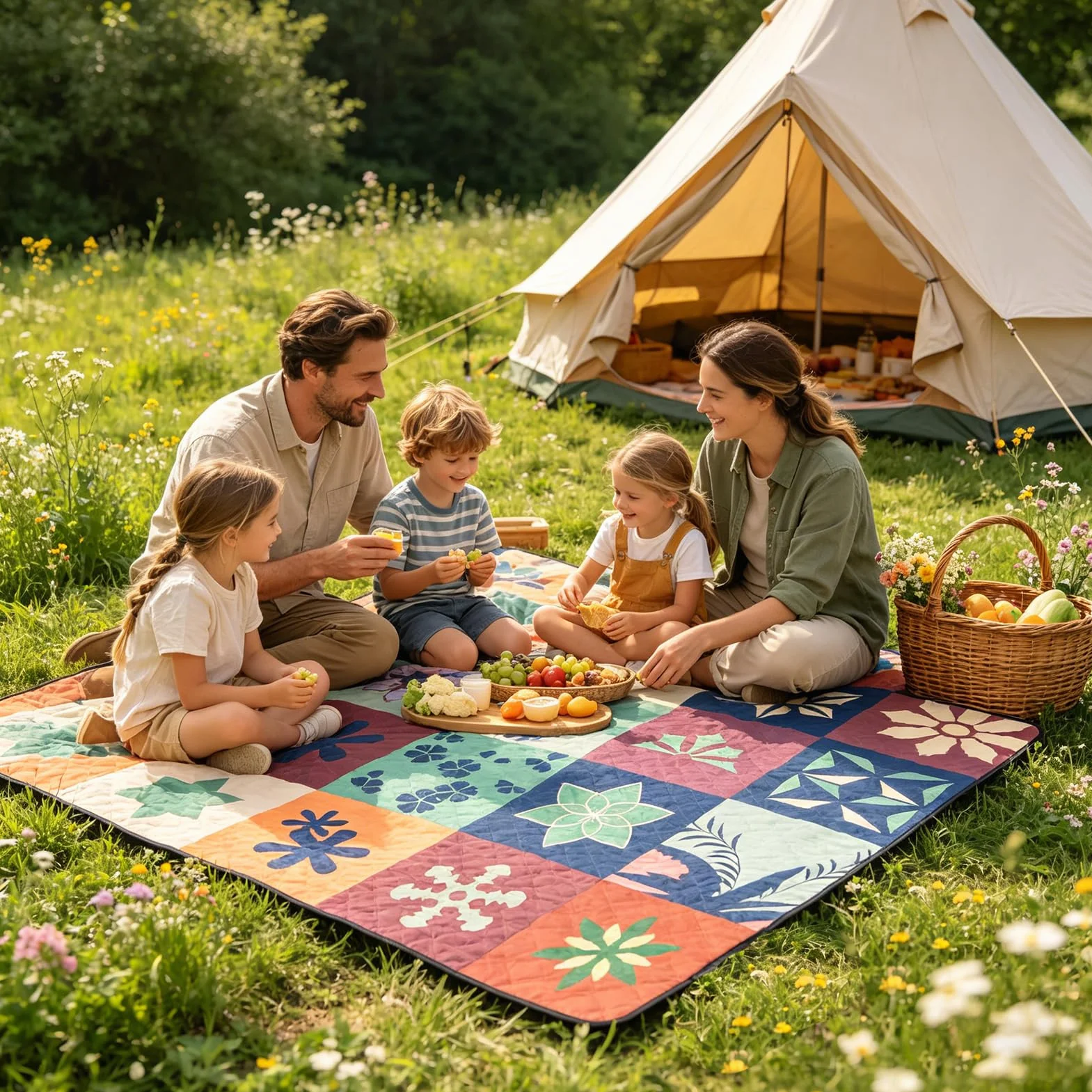 Tappetino da picnic 200x200 cm impermeabile coperta spiaggia isolante XXL