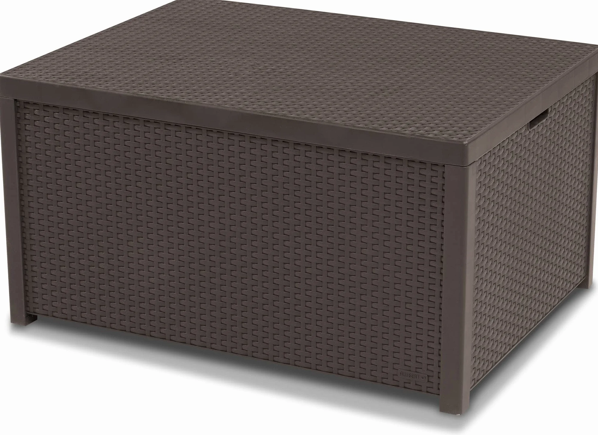 Keter Allibert 220001 Monaco - Tavolino Lounge/cassapanca per Cuscini, in plastica, Simil-Vimini, Colore: Marrone