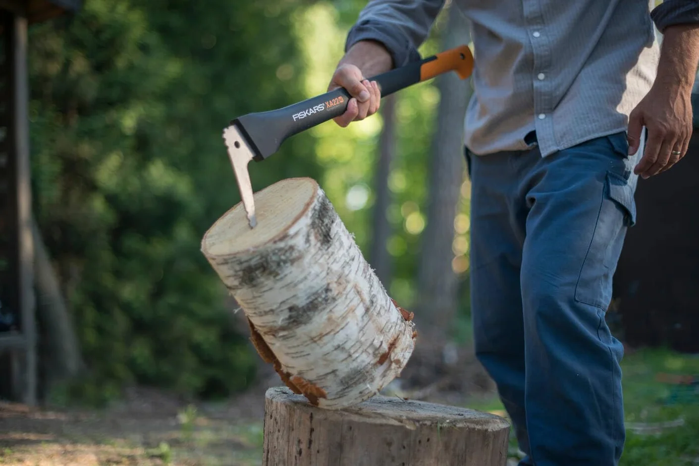 Fiskars Zappino tiratronchi, Lunghezza: 78,5 cm, Lama in acciaio temprato/Manico resistente in fibra di vetro, Fodero per trasporto e conservazione incluso, Nero/Arancione, WoodXpert, XA22, 1003623