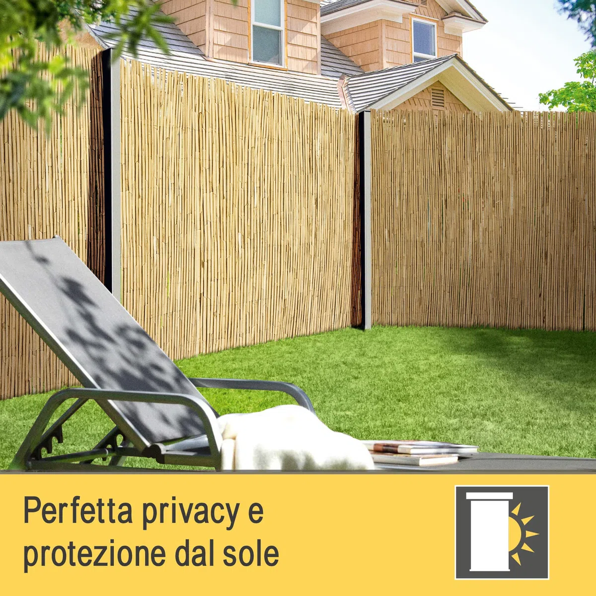 Sol Vision S36 Recinzione Canniccio Premium 90x300cm Frangivento Frangivista Giardino Balcone