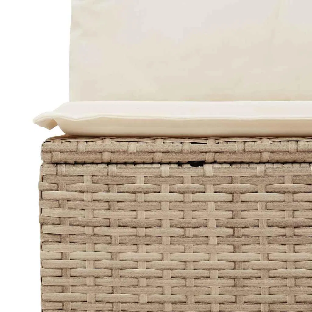 vidaXL Divano Angolare da Giardino con Cuscini Beige in Polyrattan