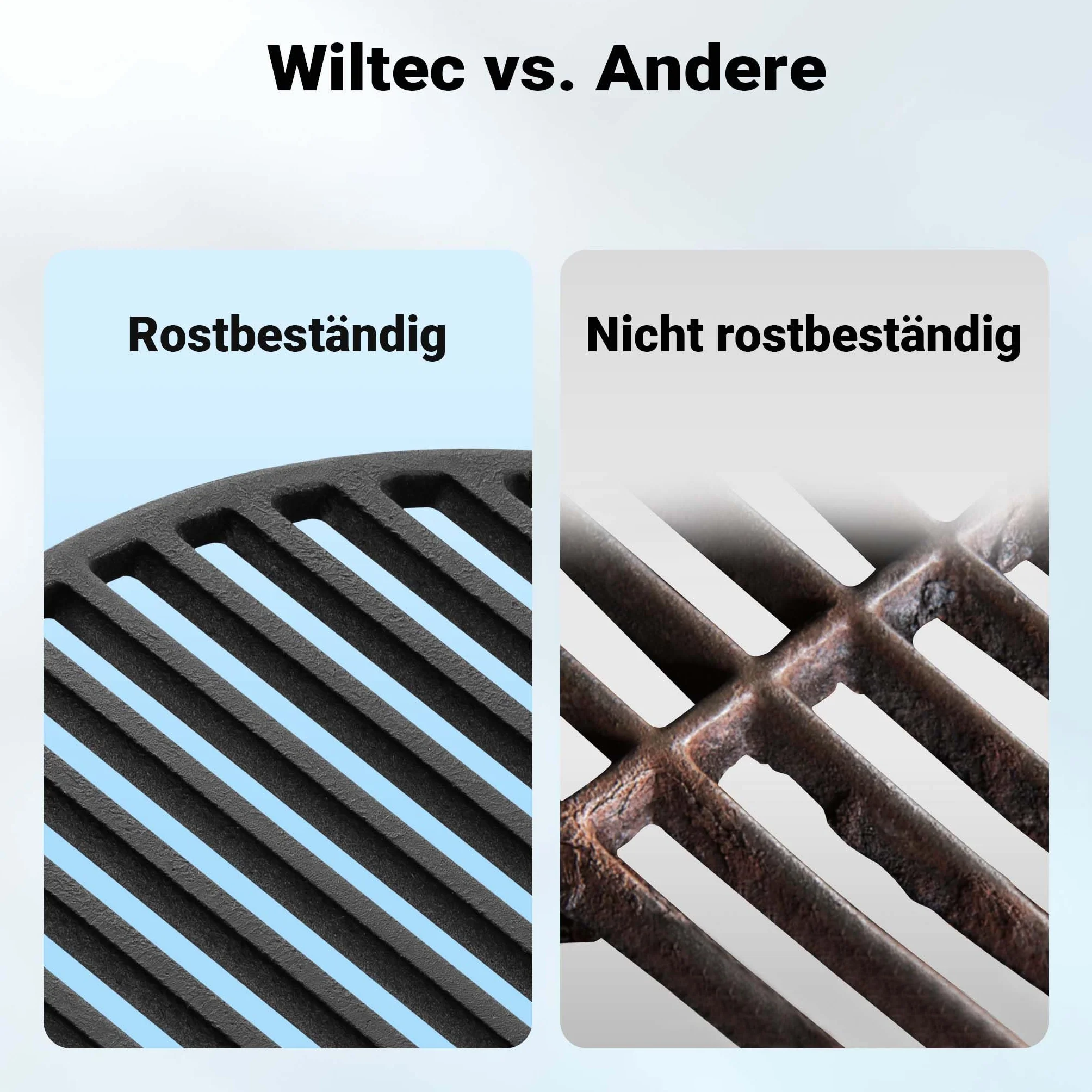 Wiltec Griglia rotonda in ghisa 54,5 cm per barbecue tondo a carbone e a gas