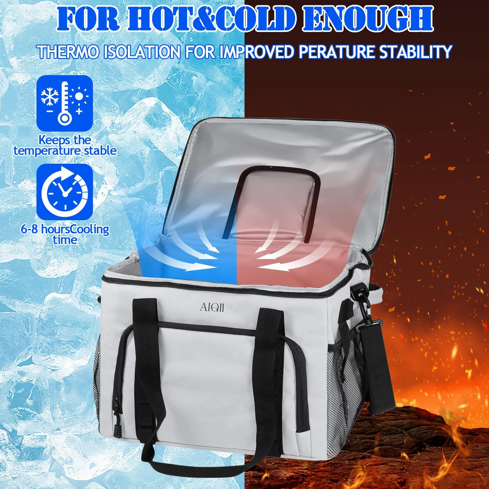 Borsa termica pieghevole impermeabile 36 l per bevande picnic campeggio escursioni spiaggia