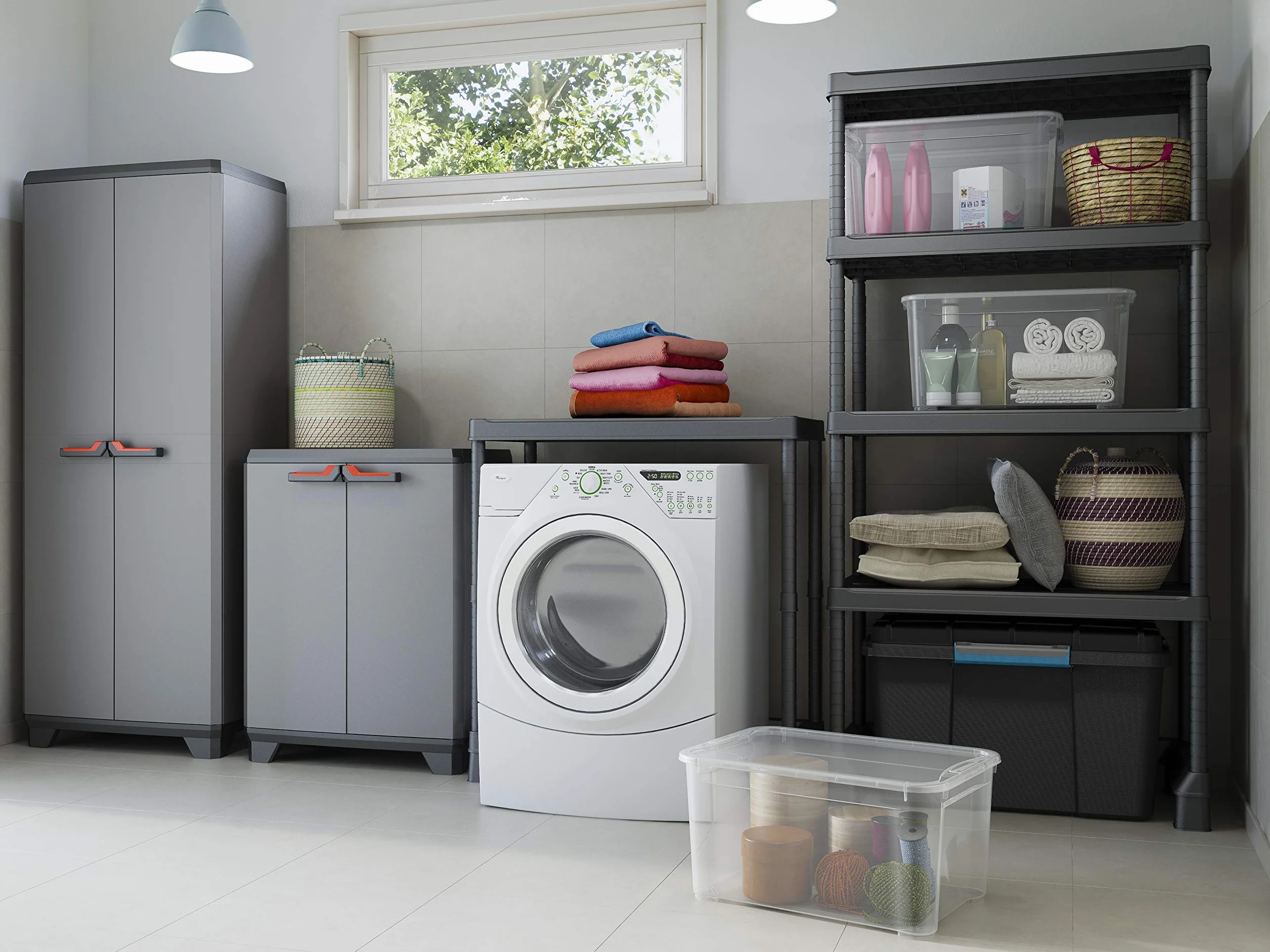 Keter Armadio Alto Stilo 3 Ripiani Regolabili 68x39x173 H Cm Grigio Scuro