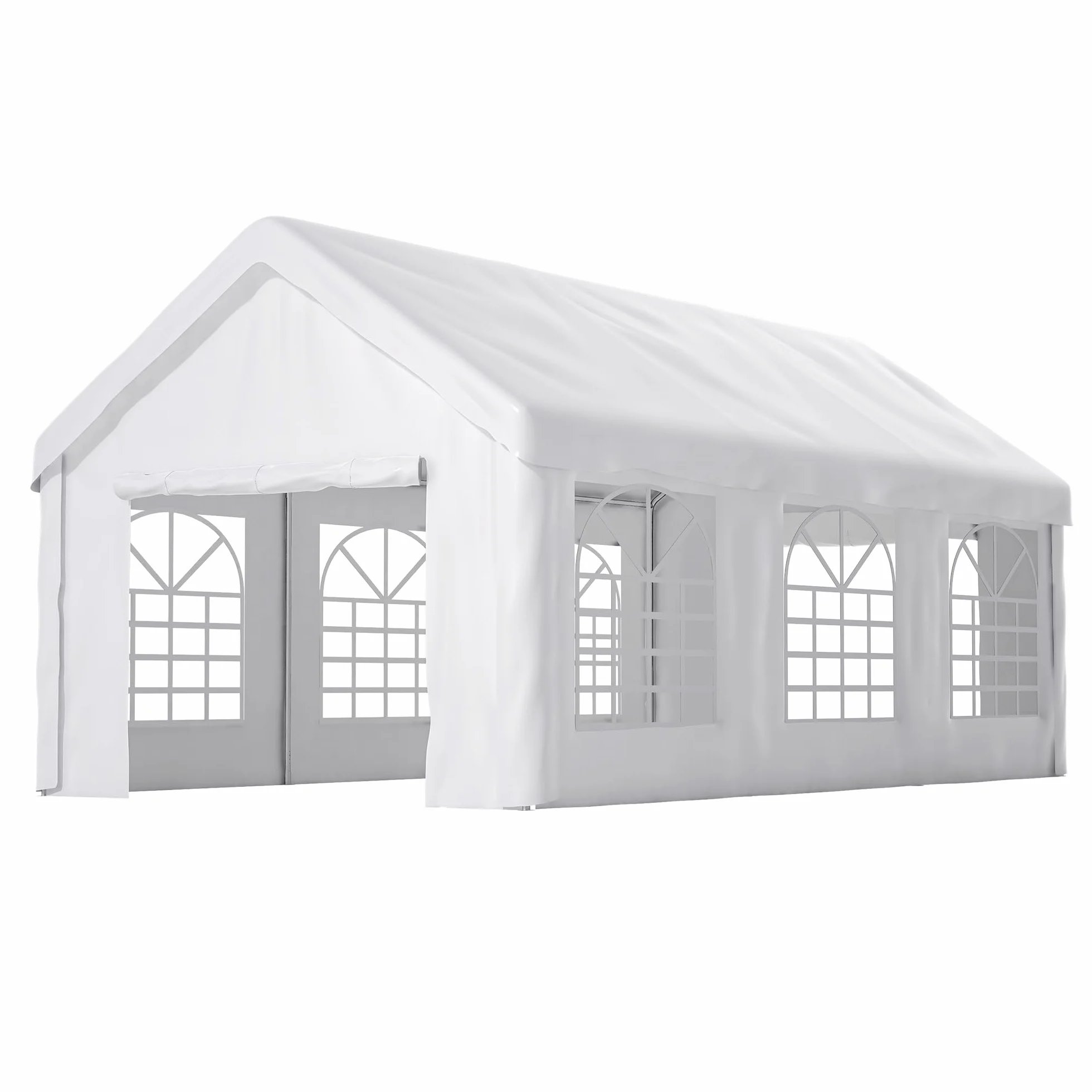 Tenda da garage per auto, moto, camion, barca e dispositivi (bianco, 3 x 6 m)