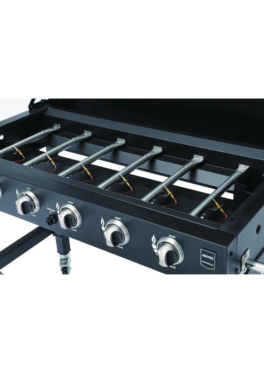 METRO PROFESSIONAL Barbecue a Gas Dayton 6 Bruciatori 108x53 cm Acciaio Nero 22.2 kW