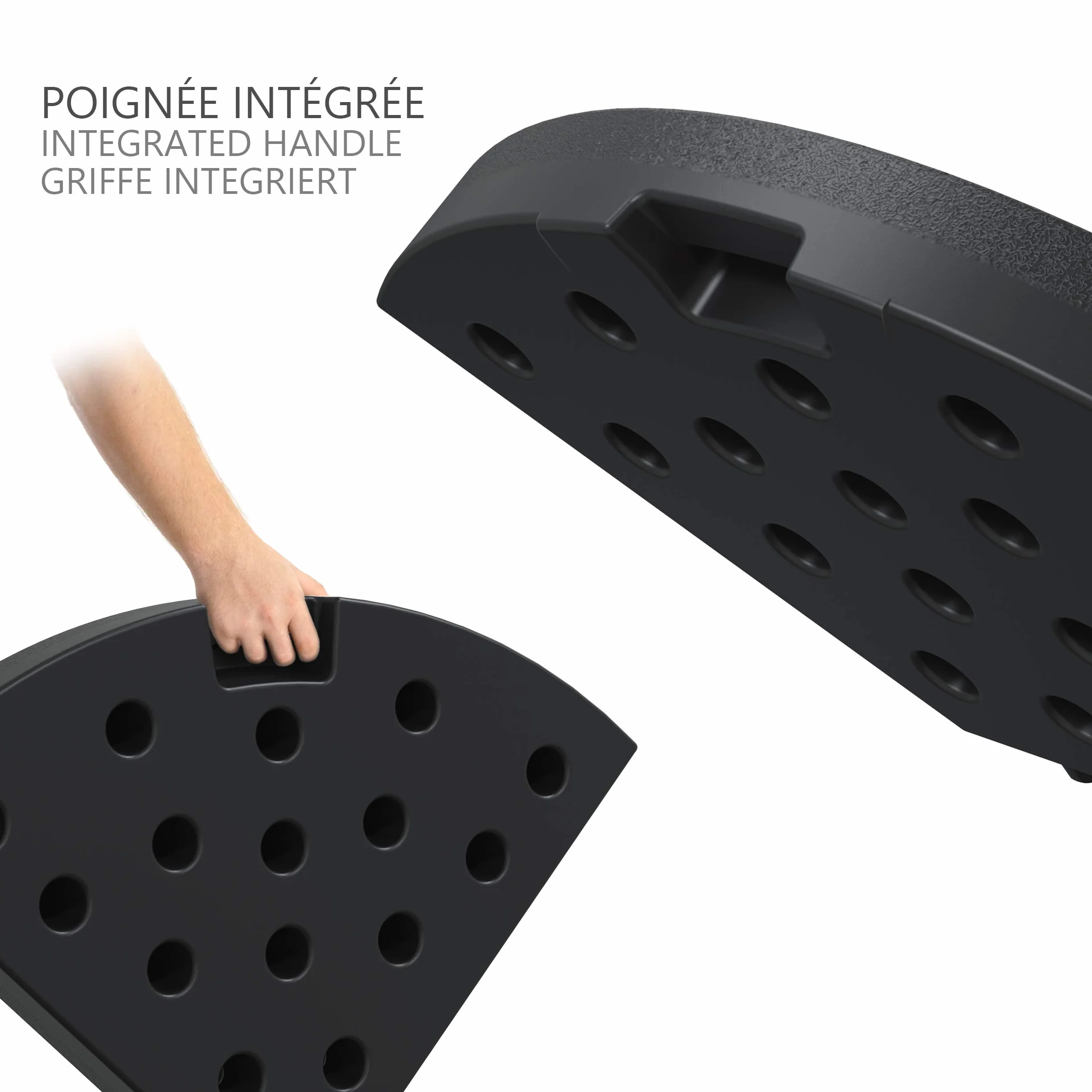 VOUNOT® Base per Ombrellone da Giardino in Plastica, Riempibile con 52 Litri di Acqua o 100 kg di Sabbia, Nero