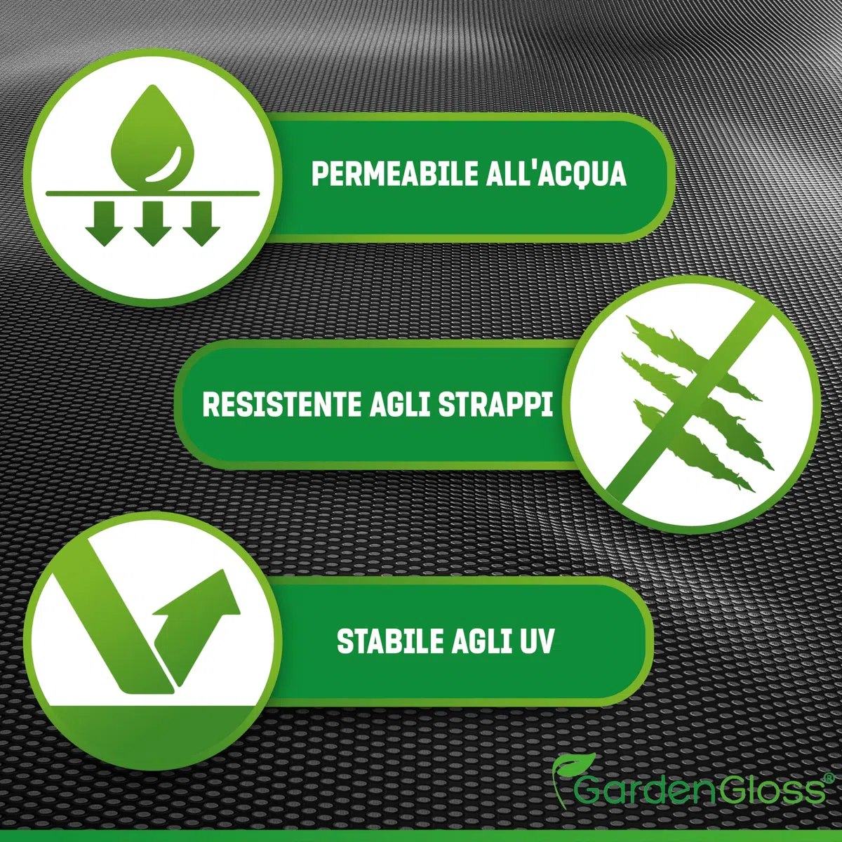 GardenGloss Telo Pacciamatura 50m² 50g/m² Resistente allo Strappo Permeabile all'Acqua Resistenza UV Nero Orto 50m x 1m