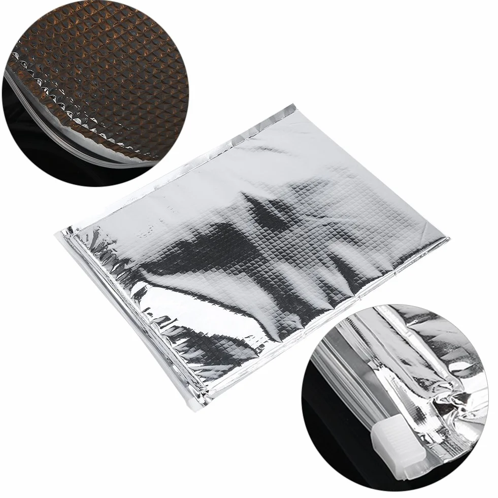 Borse isolate termiche alluminio autosigillanti spesse 30x35 cm set 5 pezzi argento