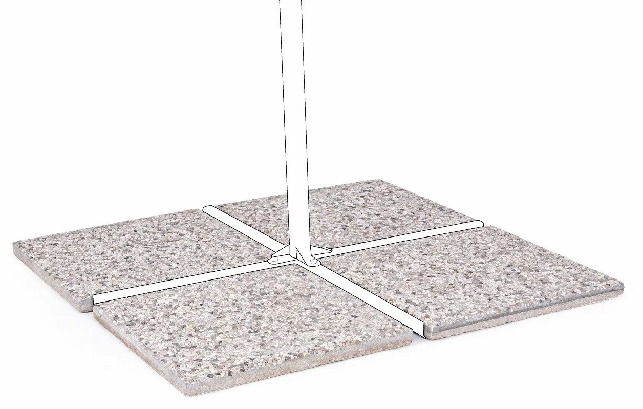 Sconosciuto Marmette in Cemento Base Ombrellone cm. 50x50 - Set 4 Pezzi
