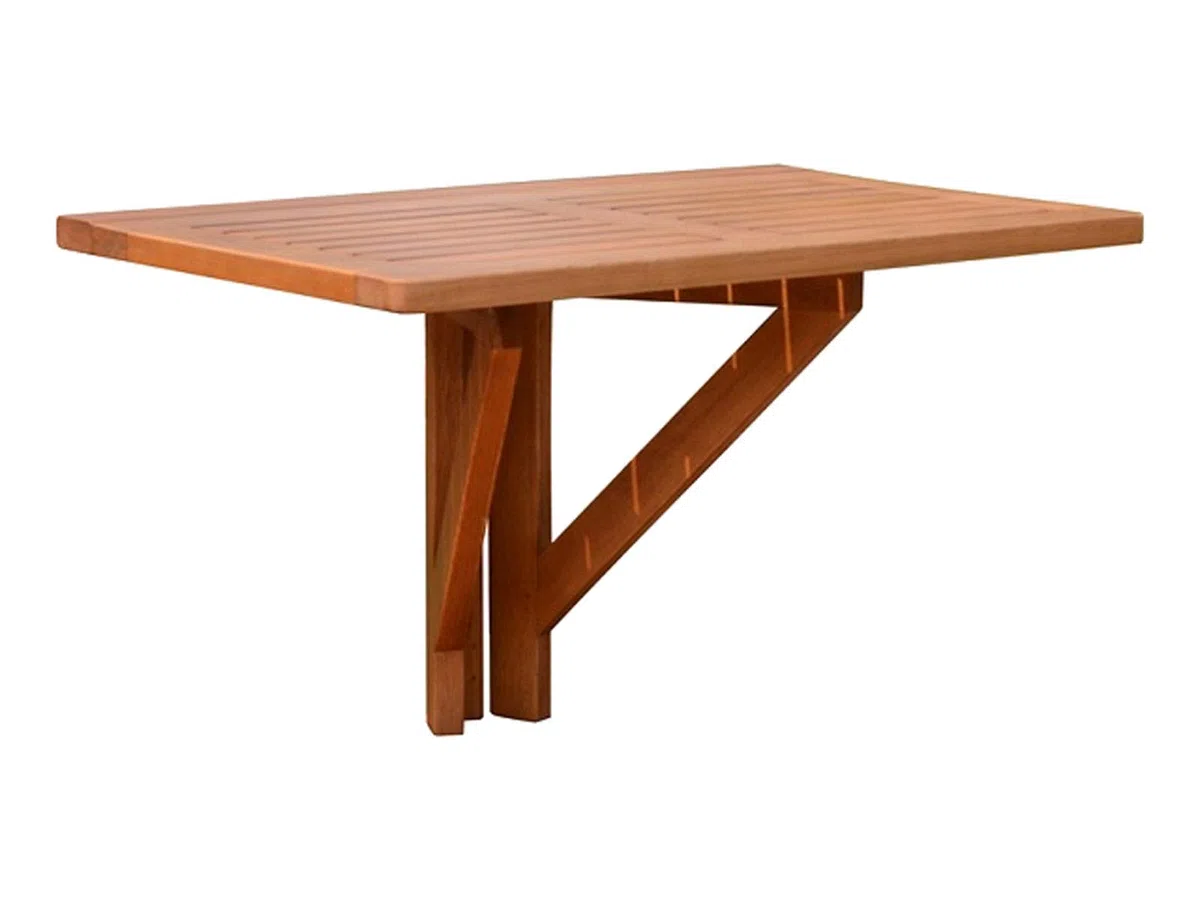 Spetebo Tavolo da balcone in legno di eucalipto pieghevole 60 x 40 cm