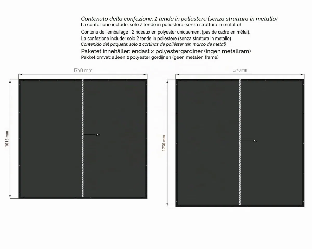 QUICK STAR Set di Protezione dalle intemperie per Riparo di Legna da ardere XXL 185x70x185cm PVC Nero