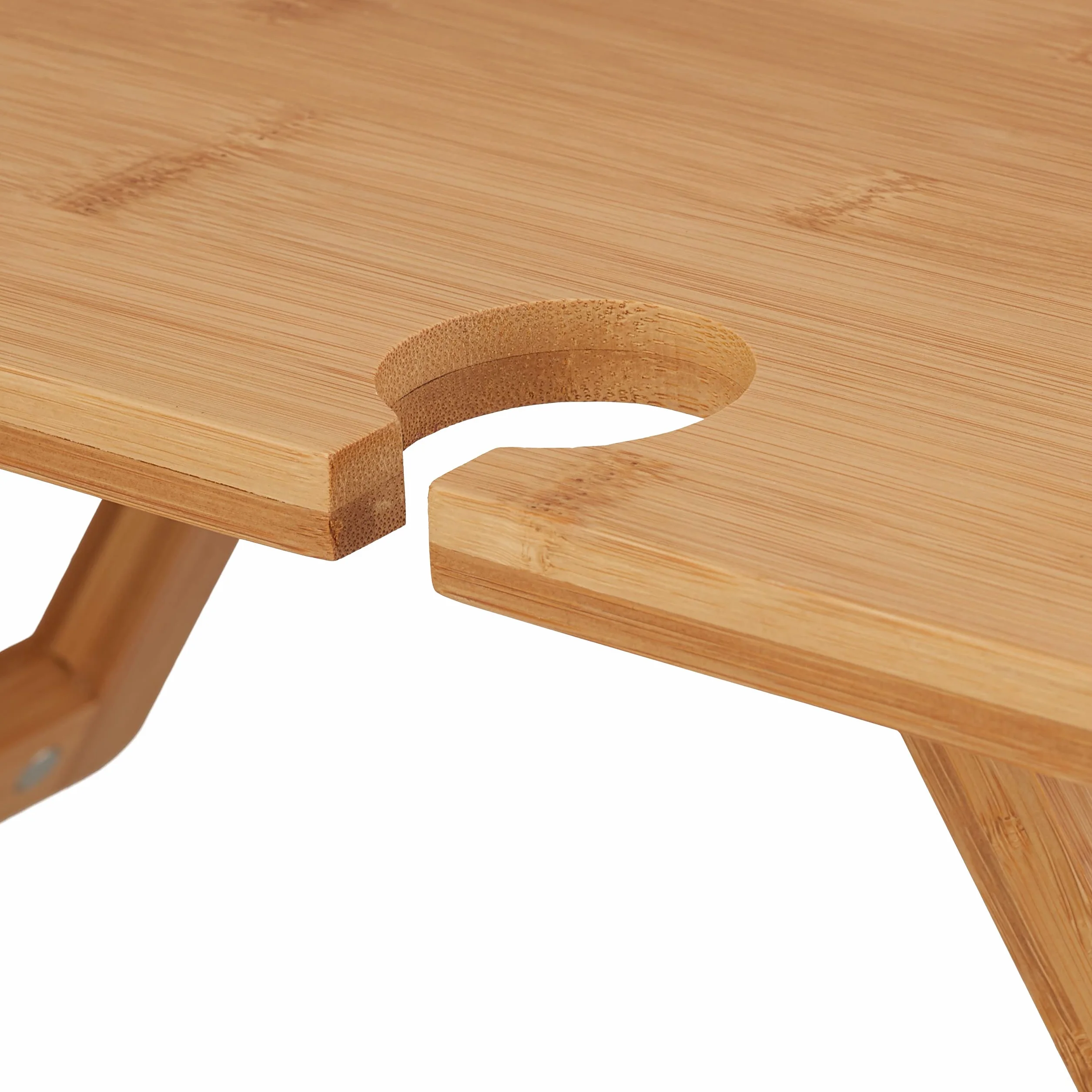 Relaxdays Tavolino Pieghevole Bambù Vassoio Letto Picnic Gambe Richiudibili 20x40x30 cm Naturale