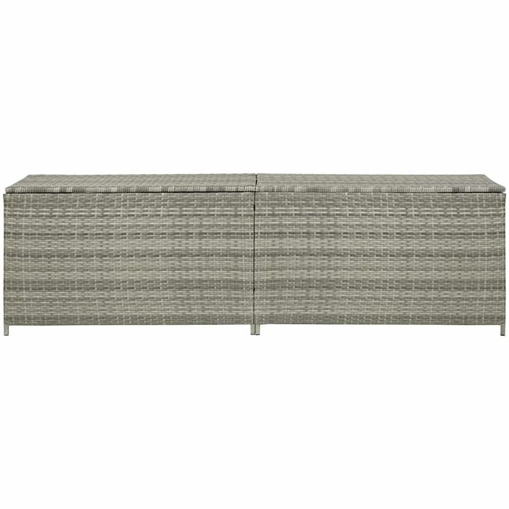 vidaXL Baule da Giardino Robusto Elegante Leggero Box Portaoggetti Contenitore Cassapanca in Polyrattan Telaio in Acciaio 200x50x60 cm Grigio