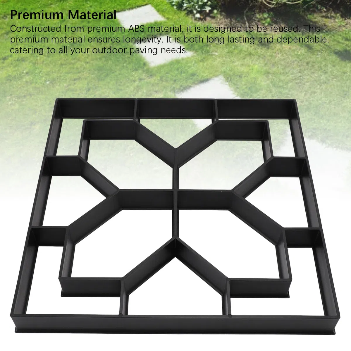 Forme In Cemento, 40X40Cm Riutilizzabile, Creatore Percorsi In Cemento Pavimentazione In Pietra per Prato, Patio, Giardino, Creatore Blocchi Terreno, Forma Pavimentazione Vialetti