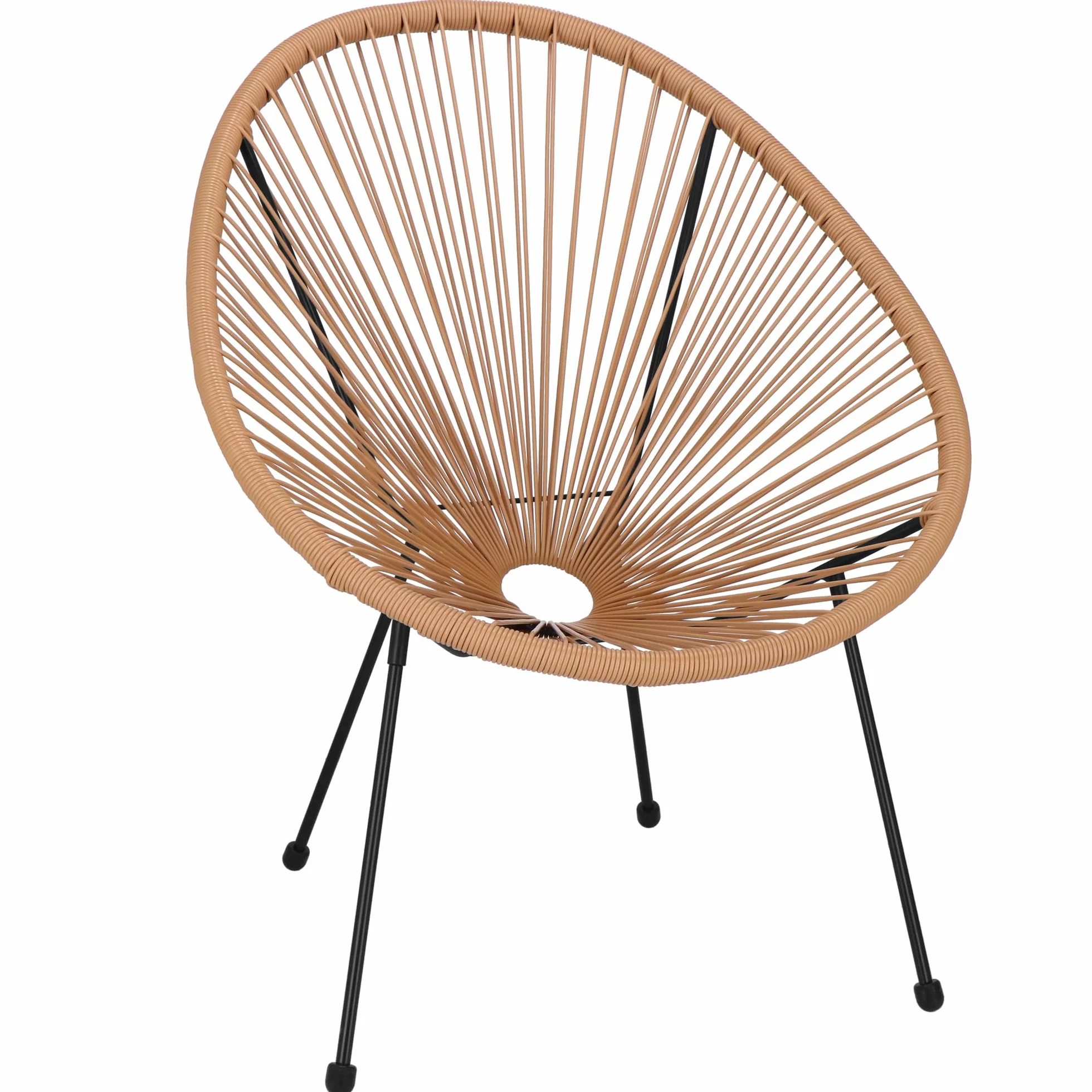 SPRINGOS Sedia da giardino Acapulco in rattan PE 73 x 40,5 x 87 cm