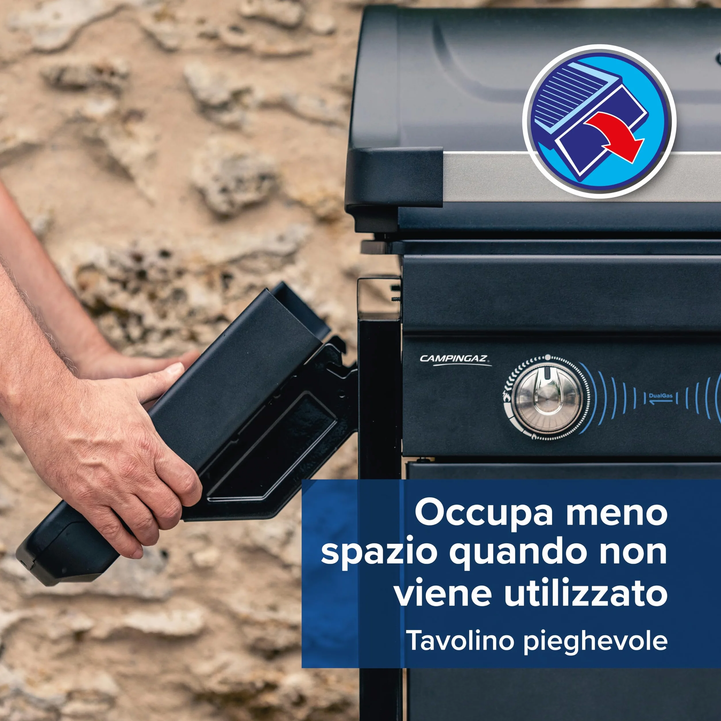 Campingaz Grill a Gas Compact 3 LS Dualgas 7,5 kW 3 bruciatori Carrello Doppia Alimentazione GPL