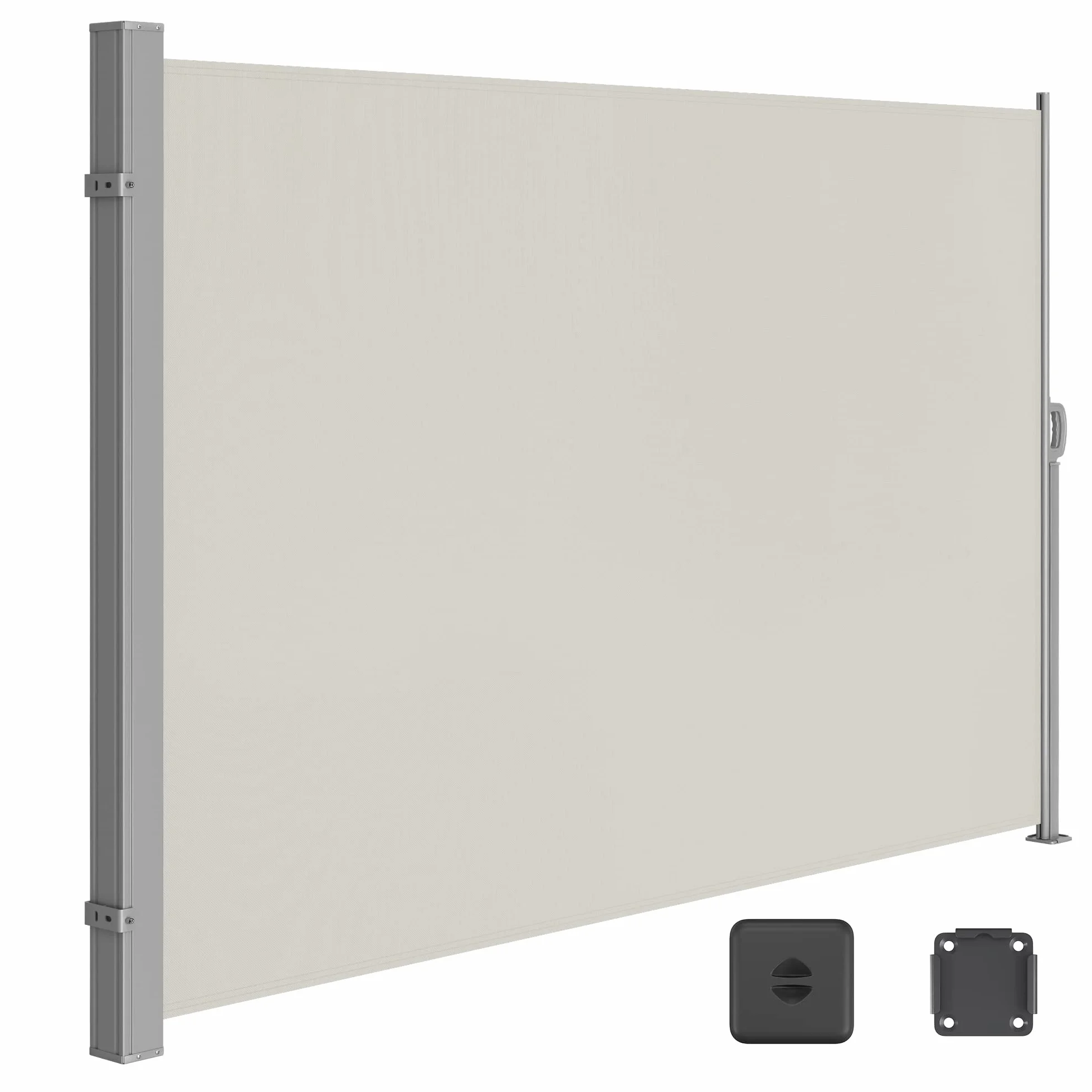 SONGMICS Paravento da Esterno 200 x 300 cm Antiruggine Estensibile Beige