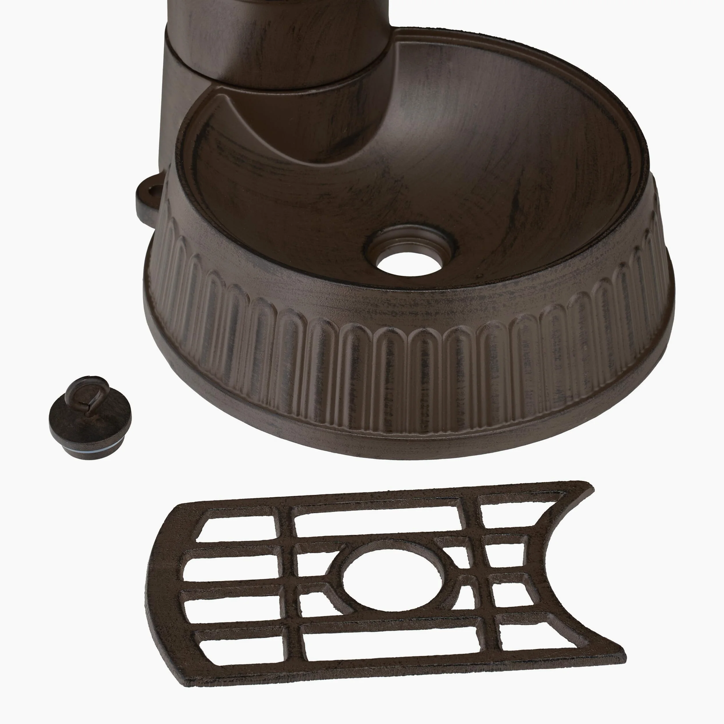 Relaxdays Fontana da Giardino in Stile Antico, Fontanella a Colonna con Rubinetto e Vaschetta, 72x26x31 cm, Marrone