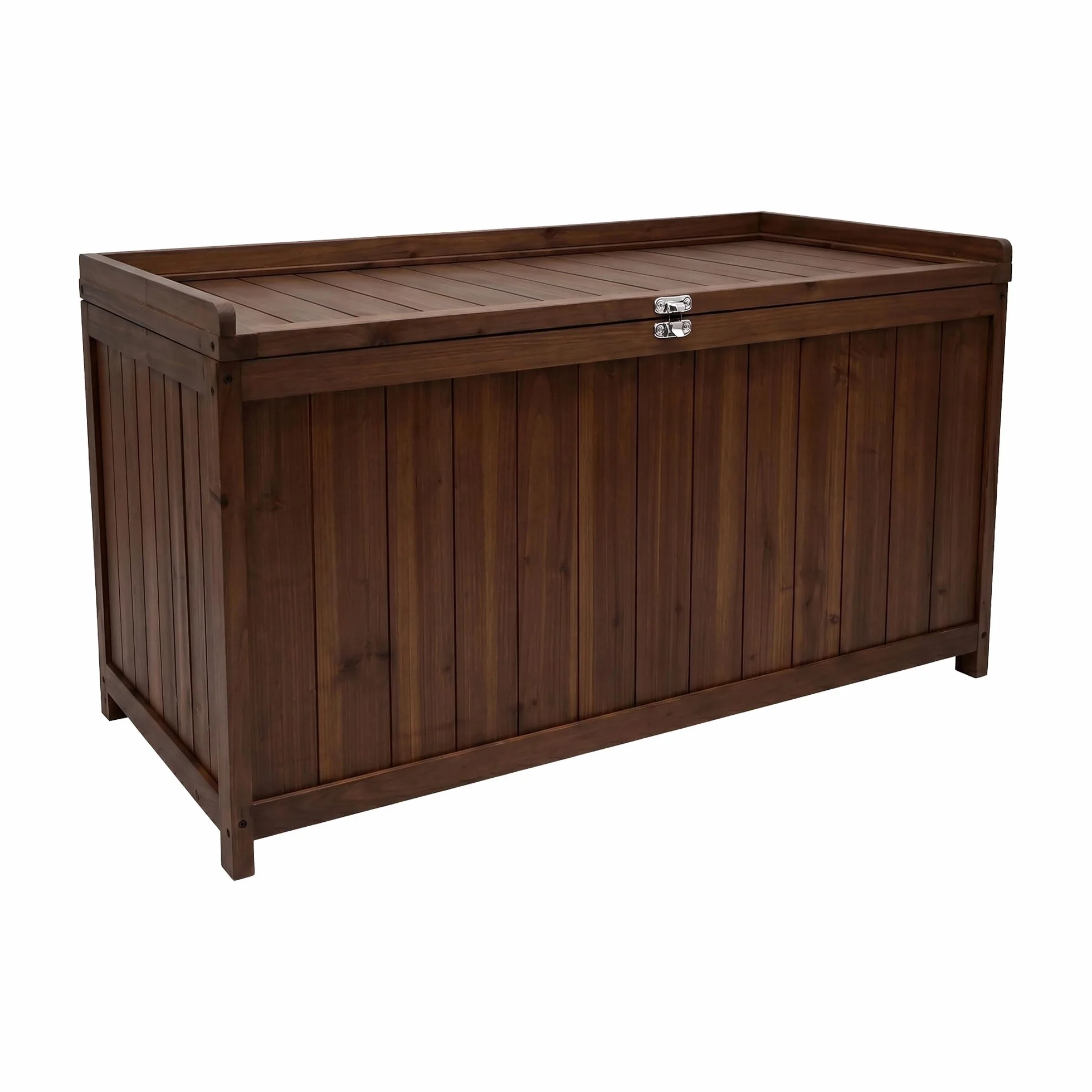 FRANKYSTAR® Cubo - Baule Panca da Giardino 113X60X53 cm da esterno contenitore lucchettabile portaoggetti in legno acacia teak