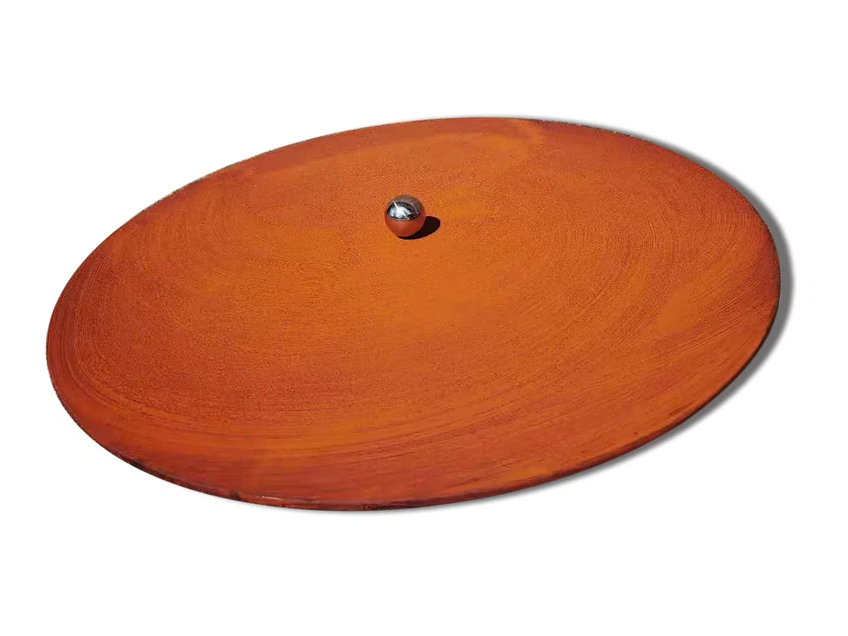 Köhko Coperchio di design e copertura con manico a sfera con patina arrugginita, colore per tutti i braciere Ø 80,5 cm