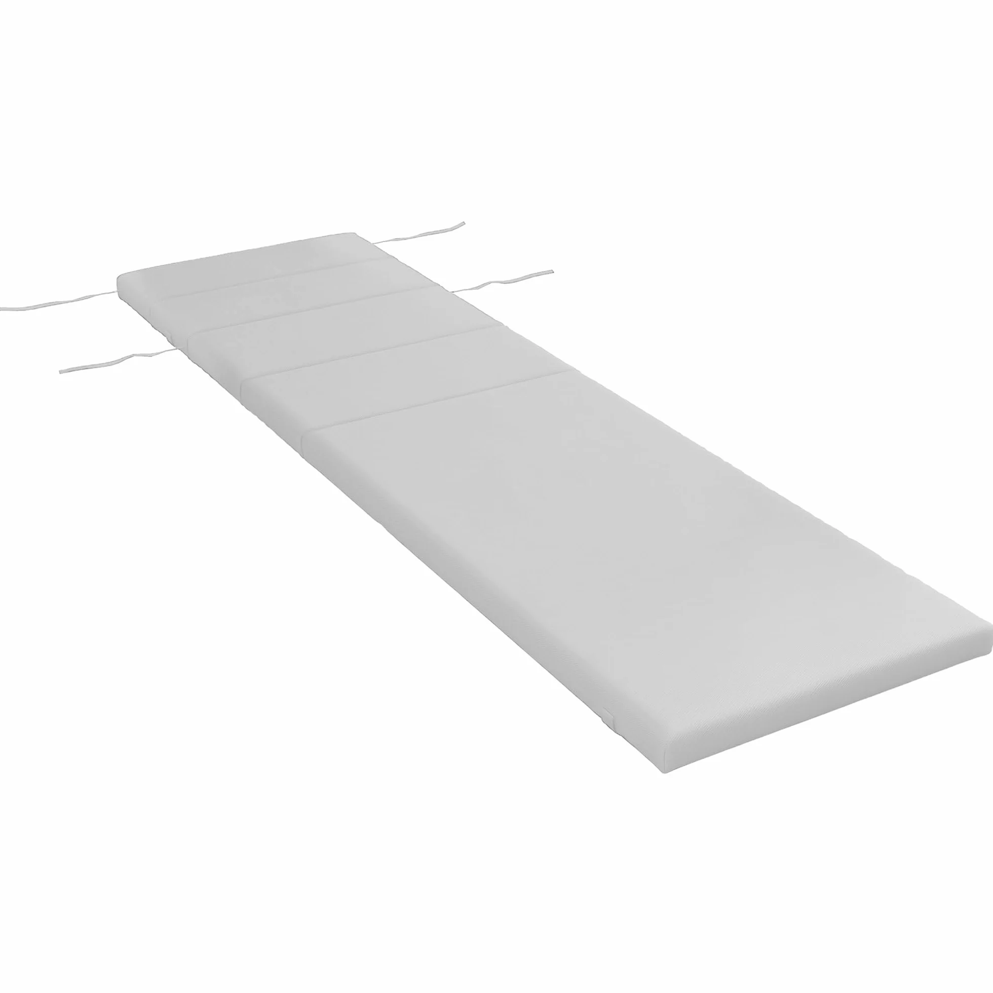 Outsunny Cuscino per Sdraio e Lettino Prendisole, Cuscino Imbottito con Poggiatesta e Lacci in Poliestere Resistente all'Acqua, Grigio Chiaro