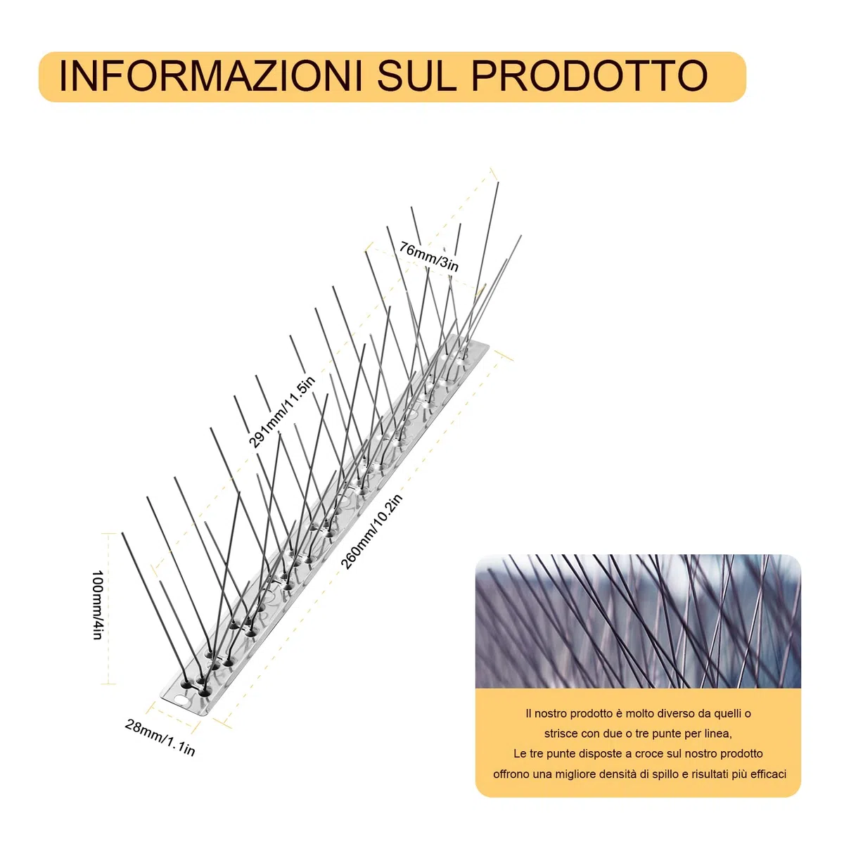 OFFO Dissuasori Piccioni, Spuntoni per Piccioni Pre-assemblato 2,08m,Piccioni Dissuasori Balcone,Dissuasore per Piccioni per Le Recinzioni dei Tetti,Argento