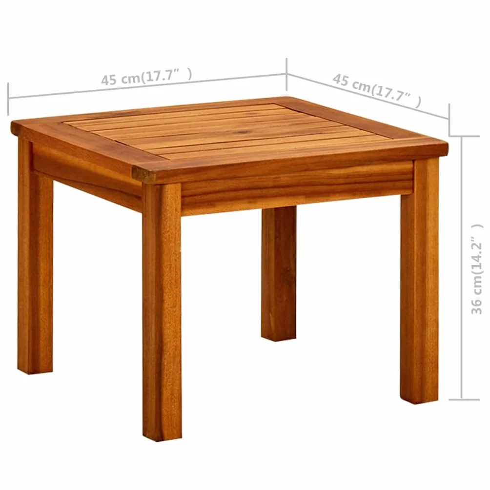 Generico Tavolino da Giardino 45x45x36 cm in Legno Massello di Acacia,Mobili,Mobili da Giardino,Tavoli da giardino-316394