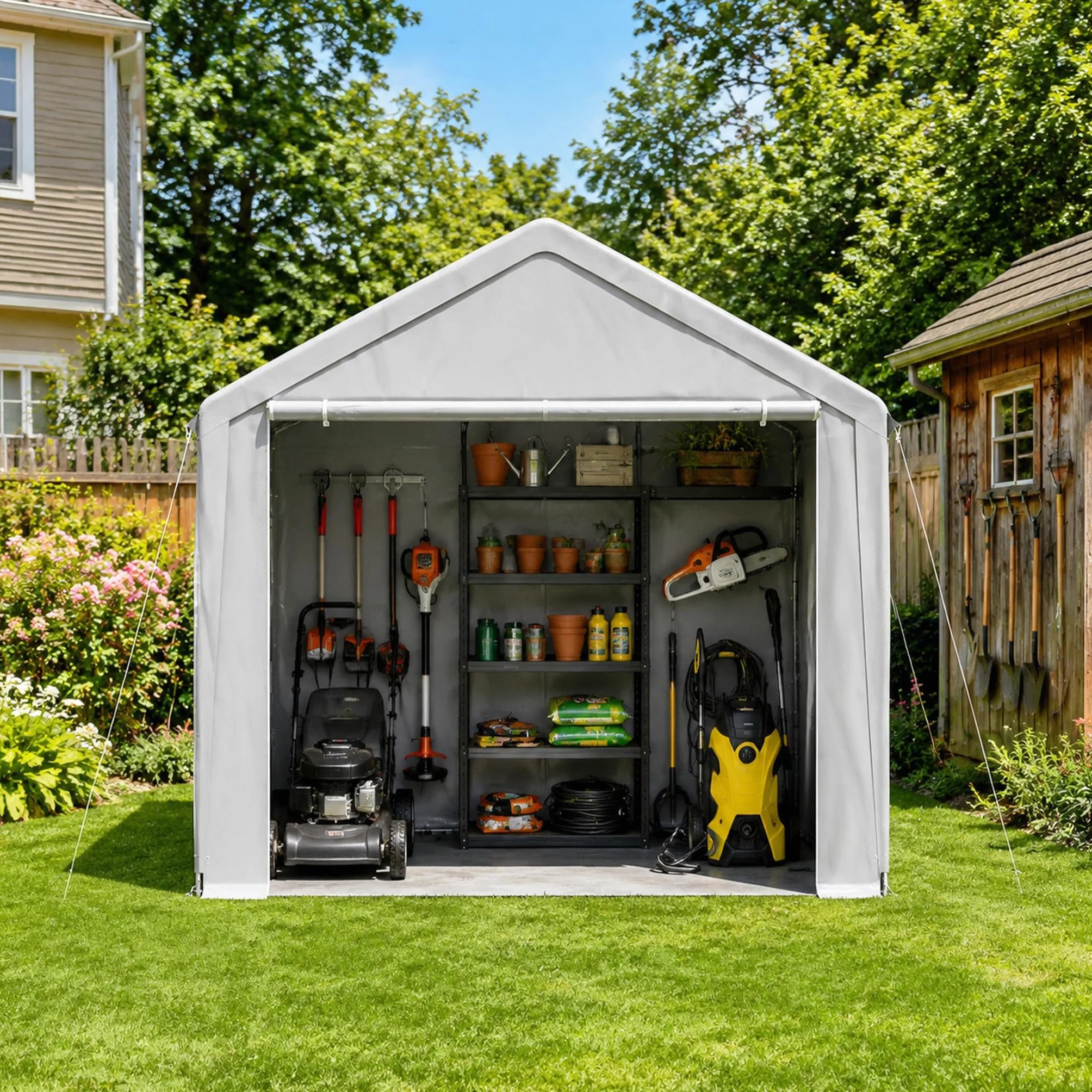Tenda da campeggio per garage 3 m x 4 m impermeabile UV
