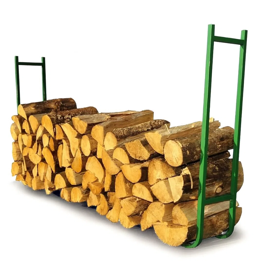 Ribimex PRIRB095 Portalegna a Due Elementi, Altezza 95 cm, Verde