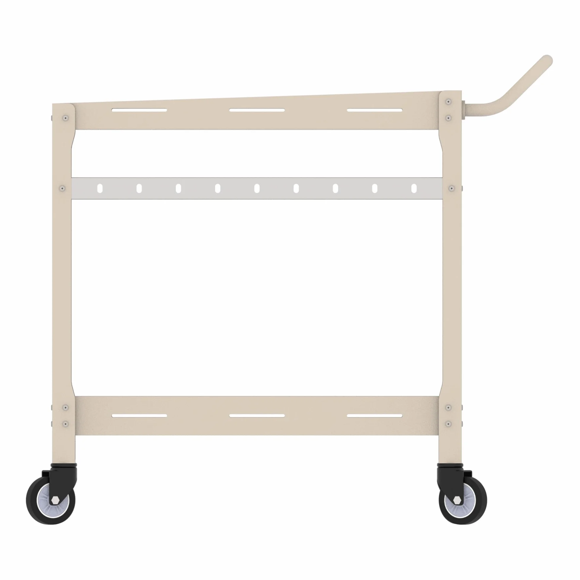 Casa.pro Carrello Portavivande da Giardino in Acciaio con 2 Ripiani 72x77x38 cm Champagne