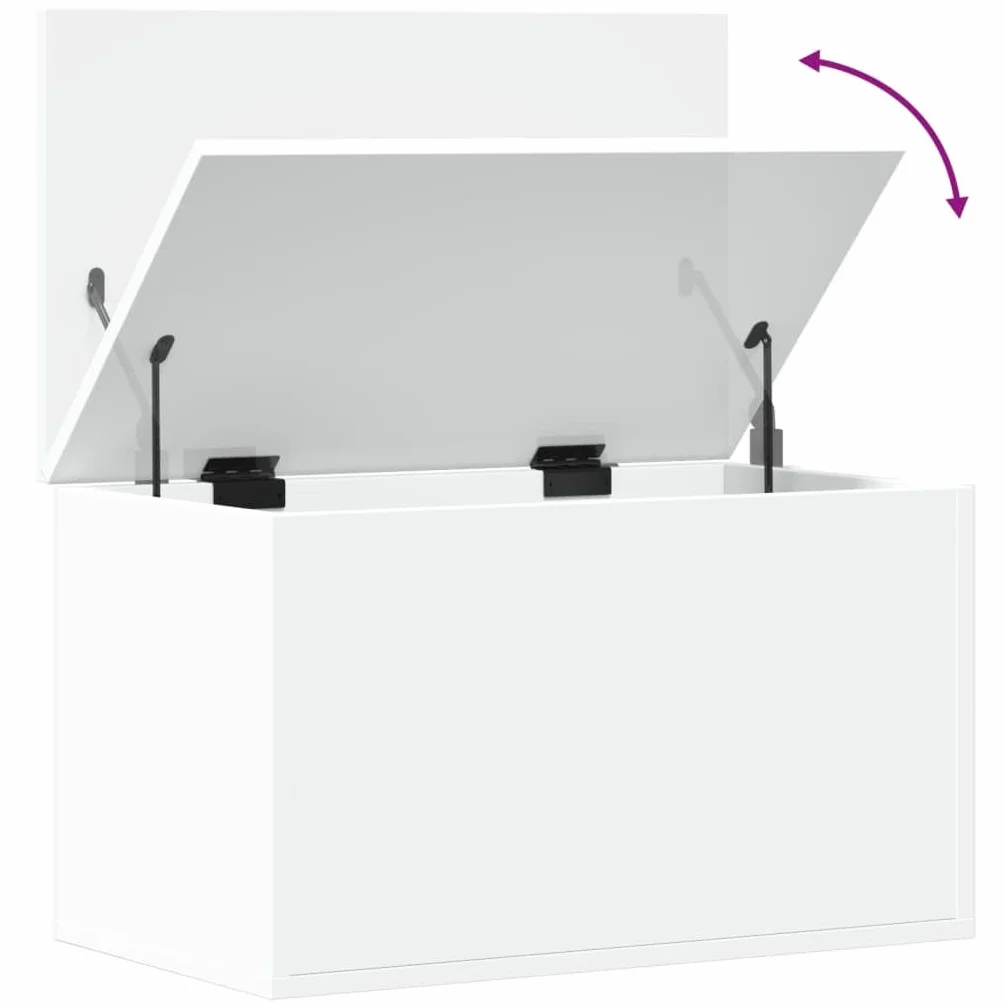 Homgoday Mobili Contenitore Portaoggetti Bianco 60x35x35 cm in Truciolato, Cassapanche e Bauli per Esterni, Contenitore da Giardino, Porta Attrezzi da Giardino, Pouf da Esterno