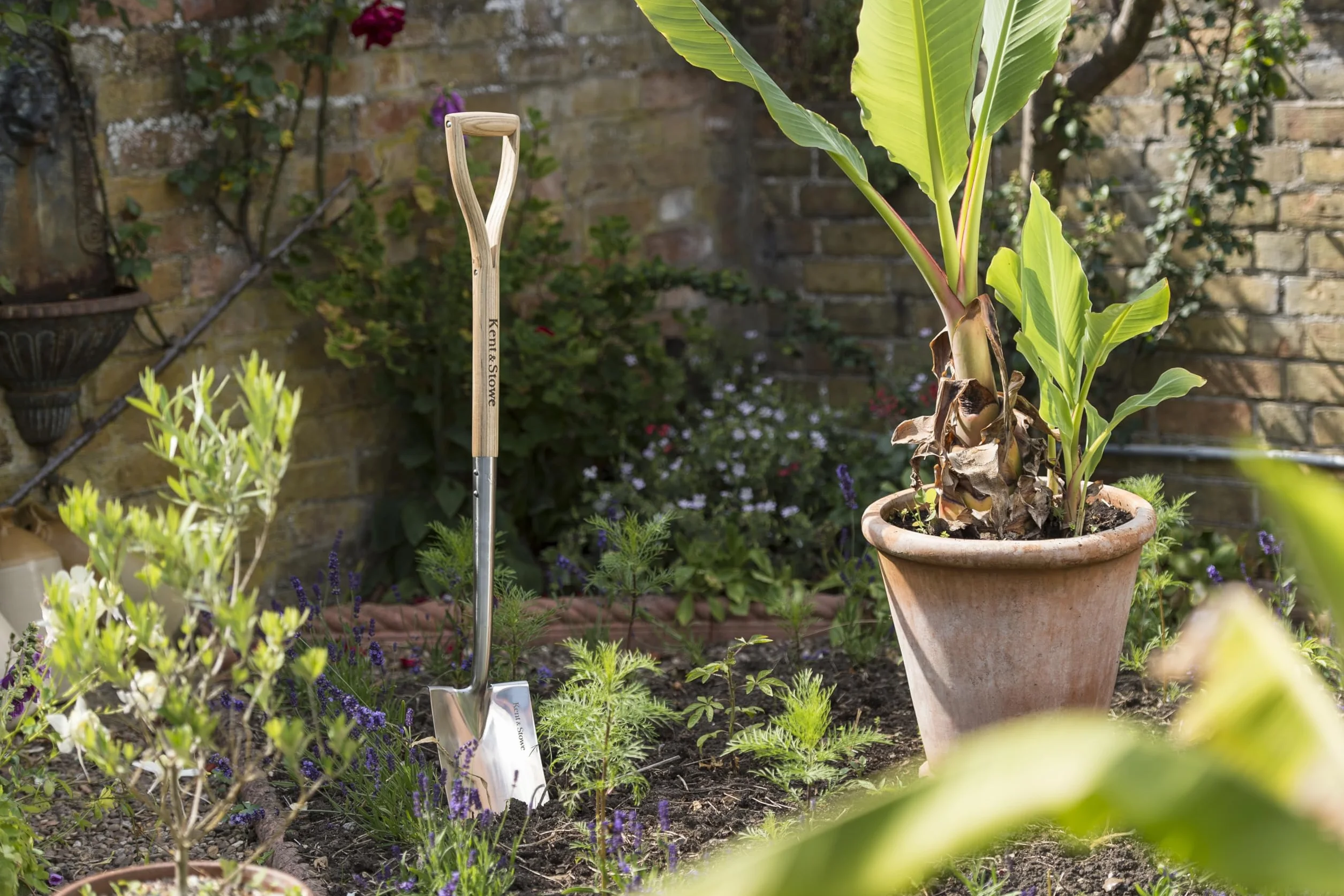 Kent & Stowe Vanga da Giardino Professionale - Acciaio Inossidabile Con Manico in Legno di Frassino, Lunghezza: 110 cm