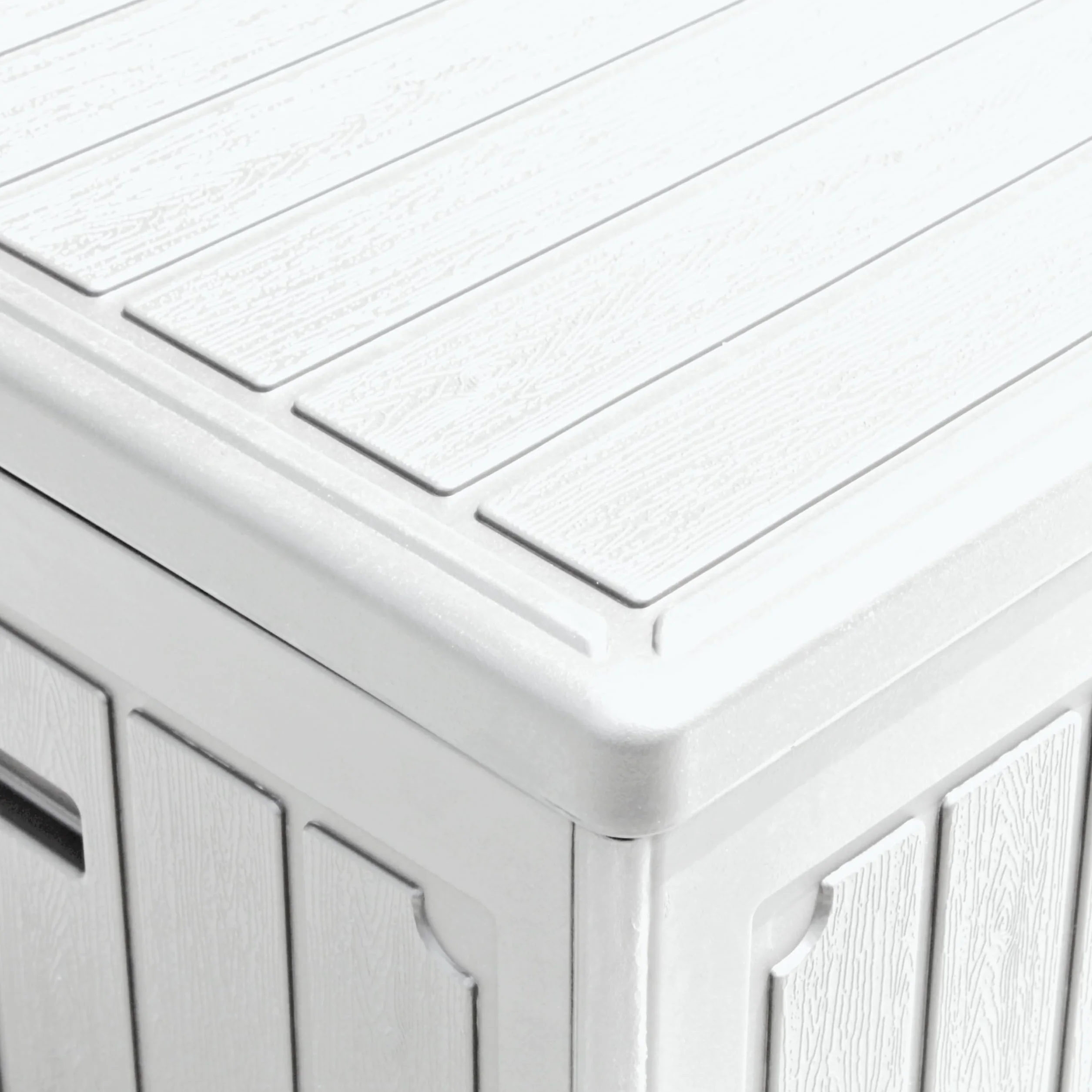 Baule da Esterno Impermeabile in Resina Cassapanca Contenitore XXL con Pistoni Bianco 113x58x58 cm