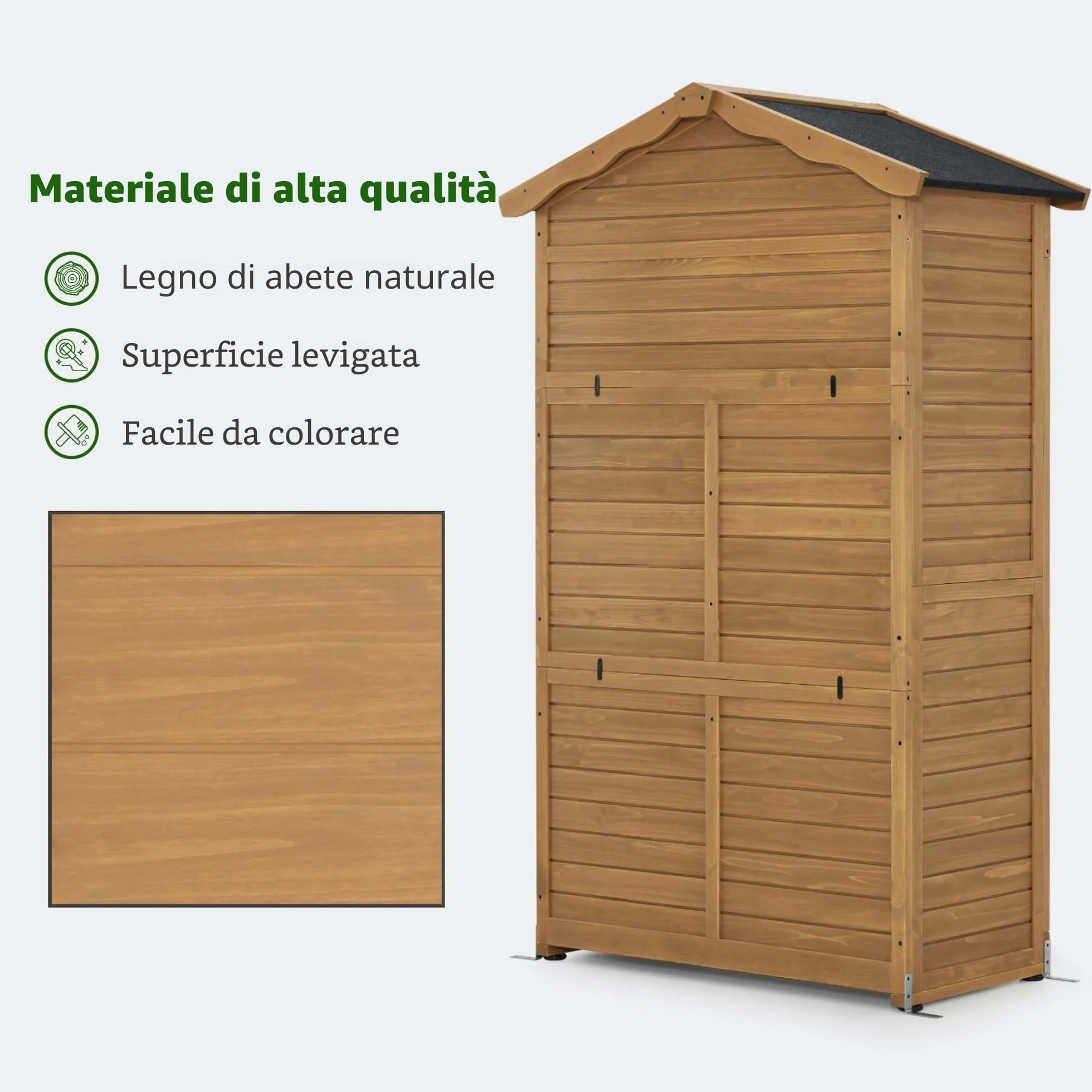 MCombo casetta da giardino in legno resistente alle intemperie 57x109x180 cm